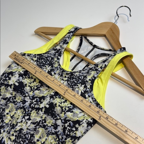 Lululemon Inspiration Tank II Crosscourt Petal Black Clarity Yellow - Picture 6 of 8